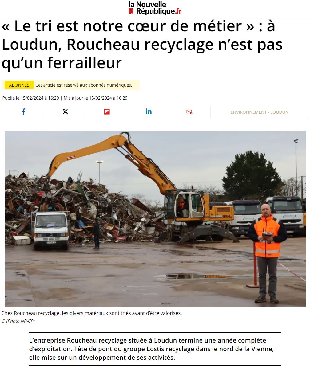 Lire la suite à propos de l’article “Le tri est notre cœur de métier” : à Loudun, Roucheau recyclage n’est pas qu’un ferrailleur